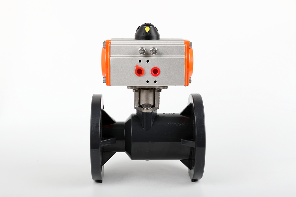 万秀气动法兰一体球阀